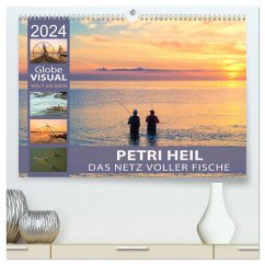 PETRI HEIL - Das Netz voller Fische (hochwertiger Premium Wandkalender 2024 DIN A2 quer), Kunstdruck in Hochglanz
