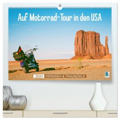 Fernweh und Traumziele: Auf Motorrad-Tour in den USA (hochwertiger Premium Wandkalender 2024 DIN A2 quer), Kunstdruck in Hochglanz