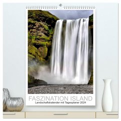 Faszination Island - Landschaftskalender mit Tagesplaner 2024 / Planer (hochwertiger Premium Wandkalender 2024 DIN A2 hoch), Kunstdruck in Hochglanz