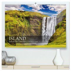 Island - Spektakuläre Landschaft aus Feuer, Wasser und Eis (hochwertiger Premium Wandkalender 2024 DIN A2 quer), Kunstdruck in Hochglanz