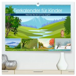 Tierkalender für Kinder (hochwertiger Premium Wandkalender 2024 DIN A2 quer), Kunstdruck in Hochglanz