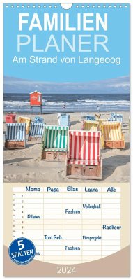 Familienplaner 2024 - Am Strand von Langeoog mit 5 Spalten (Wandkalender, 21 x 45 cm) CALVENDO