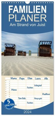 Familienplaner 2024 - Am Strand von Juist mit 5 Spalten (Wandkalender, 21 x 45 cm) CALVENDO