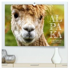 Alpaka, coole Typen mit wilden Frisuren (hochwertiger Premium Wandkalender 2024 DIN A2 quer), Kunstdruck in Hochglanz