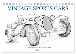 Vintage Sports Cars (Tischkalender 2024 DIN A5 quer), CALVENDO Monatskalender