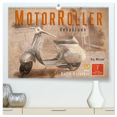 Mototrroller - Vesparade (hochwertiger Premium Wandkalender 2024 DIN A2 quer), Kunstdruck in Hochglanz