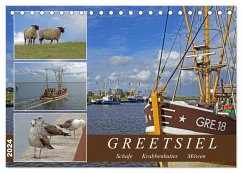 GREETSIEL - Schafe - Krabbenkutter - Möwen (Tischkalender 2024 DIN A5 quer), CALVENDO Monatskalender