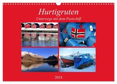 Hurtigruten - Unterwegs mit dem Postschiff (Wandkalender 2024 DIN A3 quer), CALVENDO Monatskalender