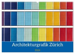 Architekturgrafik Zürich (Wandkalender 2024 DIN A2 quer), CALVENDO Monatskalender