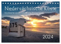 Niedersächsische Küste - Küstenorte von Ostfriesland bis Bremerhaven (Tischkalender 2024 DIN A5 quer), CALVENDO Monatskalender