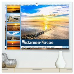 Wattenmeer Nordsee - Lichtstimmungen zwischen Land und Meer (hochwertiger Premium Wandkalender 2024 DIN A2 quer), Kunstdruck in Hochglanz