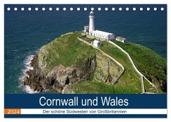 Cornwall und Wales (Tischkalender 2024 DIN A5 quer), CALVENDO Monatskalender