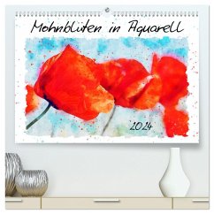 Mohnblüten in Aquarell (hochwertiger Premium Wandkalender 2024 DIN A2 quer), Kunstdruck in Hochglanz - Frost, Anja