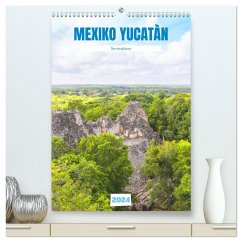 Mexiko Yucatán Terminplaner (hochwertiger Premium Wandkalender 2024 DIN A2 hoch), Kunstdruck in Hochglanz