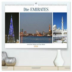 Die EMIRATES zwischen Dubai und Abu Dhabi (hochwertiger Premium Wandkalender 2024 DIN A2 quer), Kunstdruck in Hochglanz