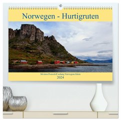 Norwegen - Hurtigruten (hochwertiger Premium Wandkalender 2024 DIN A2 quer), Kunstdruck in Hochglanz - Enders, Borg