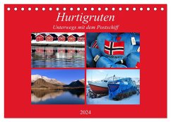 Hurtigruten - Unterwegs mit dem Postschiff (Tischkalender 2024 DIN A5 quer), CALVENDO Monatskalender - Thauwald, Pia