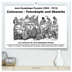 Calaveras - Totenköpfe und Skelette (hochwertiger Premium Wandkalender 2024 DIN A2 quer), Kunstdruck in Hochglanz - Liepke, Claus