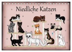 Niedliche Katzen (Tischkalender 2024 DIN A5 quer), CALVENDO Monatskalender