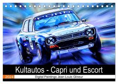 Kultautos - Capri und Escort (Tischkalender 2024 DIN A5 quer), CALVENDO Monatskalender