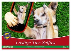 Lustige Tier-Selfies. Tierische Selbstportraits (Wandkalender 2024 DIN A2 quer), CALVENDO Monatskalender