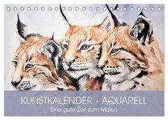 Kunstkalender - Aquarell. Eine gute Zeit zum Malen (Tischkalender 2024 DIN A5 quer), CALVENDO Monatskalender