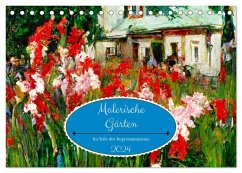 Malerische Gärten - Im Stile des Impressionismus (Tischkalender 2024 DIN A5 quer), CALVENDO Monatskalender