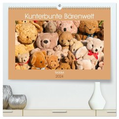 Kunterbunte Bärenwelt - Teddys (hochwertiger Premium Wandkalender 2024 DIN A2 quer), Kunstdruck in Hochglanz