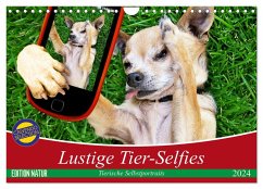 Lustige Tier-Selfies. Tierische Selbstportraits (Wandkalender 2024 DIN A4 quer), CALVENDO Monatskalender
