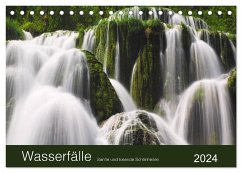 WASSERFÄLLE - Sanfte und tosende Schönheiten (Tischkalender 2024 DIN A5 quer), CALVENDO Monatskalender