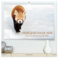 Tiergesichter 2024 (hochwertiger Premium Wandkalender 2024 DIN A2 quer), Kunstdruck in Hochglanz