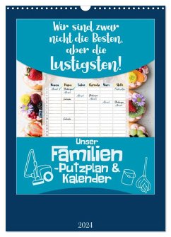 Unser Familien-Putzplan & Kalender 2024 (Wandkalender 2024 DIN A3 hoch), CALVENDO Monatskalender