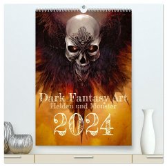 Dark Fantasy Art - Helden und Monster (hochwertiger Premium Wandkalender 2024 DIN A2 hoch), Kunstdruck in Hochglanz