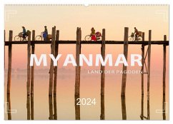 MYANMAR - Land der Pagoden (Wandkalender 2024 DIN A2 quer), CALVENDO Monatskalender