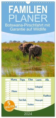 Familienplaner 2024 - Botswana- Pirschfahrt mit Garantie auf Wildlife mit 5 Spalten (Wandkalender, 21 x 45 cm) CALVENDO - Werner Altner, Dr.