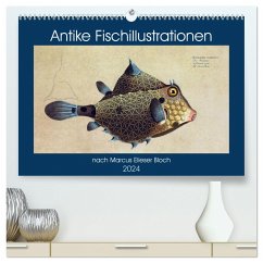 Antike Fischillustrationen nach Marcus Elieser Bloch (hochwertiger Premium Wandkalender 2024 DIN A2 quer), Kunstdruck in Hochglanz