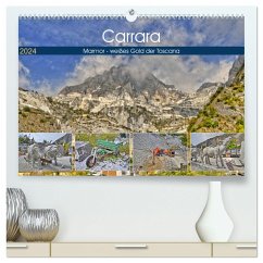 Carrara Marmor - weißes Gold der Toscana (hochwertiger Premium Wandkalender 2024 DIN A2 quer), Kunstdruck in Hochglanz