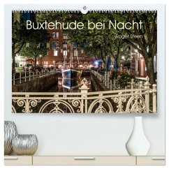 Buxtehude bei Nacht (hochwertiger Premium Wandkalender 2024 DIN A2 quer), Kunstdruck in Hochglanz