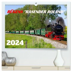 Rügens "rasender Roland" (hochwertiger Premium Wandkalender 2024 DIN A2 quer), Kunstdruck in Hochglanz