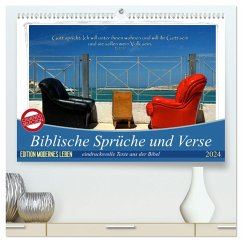 Biblische Sprüche und Verse (hochwertiger Premium Wandkalender 2024 DIN A2 quer), Kunstdruck in Hochglanz