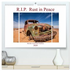 R.I.P. Rust in Peace - Marodes in der Wüste Namibias (hochwertiger Premium Wandkalender 2024 DIN A2 quer), Kunstdruck in Hochglanz