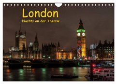 London - Nachts an der Themse (Wandkalender 2024 DIN A4 quer), CALVENDO Monatskalender - Berkenkamp, Britta