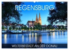Regensburg - Welterbestadt an der Donau (Wandkalender 2024 DIN A2 quer), CALVENDO Monatskalender