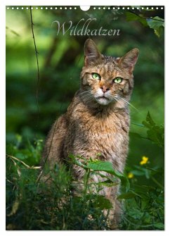 Wildkatzen - scheue Jäger (Wandkalender 2024 DIN A3 hoch), CALVENDO Monatskalender
