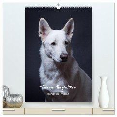 Treue Wegbegleiter, Hunde im Portrait. (hochwertiger Premium Wandkalender 2024 DIN A2 hoch), Kunstdruck in Hochglanz