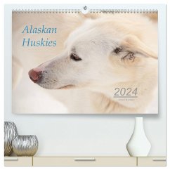 Alaskan Huskies (hochwertiger Premium Wandkalender 2024 DIN A2 quer), Kunstdruck in Hochglanz