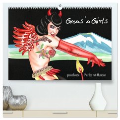 Guns `n Girls - gezeichnete Pin-Ups mit Munition (hochwertiger Premium Wandkalender 2024 DIN A2 quer), Kunstdruck in Hochglanz