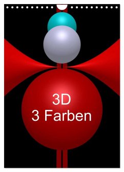 3D - 3 Farben (Wandkalender 2024 DIN A4 hoch), CALVENDO Monatskalender