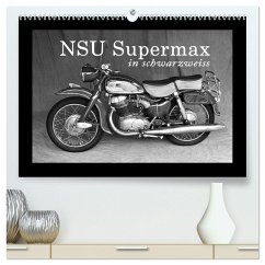 NSU Supermax in schwarzweiss (hochwertiger Premium Wandkalender 2024 DIN A2 quer), Kunstdruck in Hochglanz