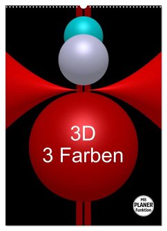 3D - 3 Farben (Wandkalender 2024 DIN A2 hoch), CALVENDO Monatskalender